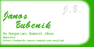 janos bubenik business card